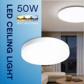 LED atsparus vandeniui 50W 3CCT 5500Lm IP54 Ø 500 x 42mm baltas