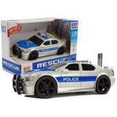 Battery Operated Police Car 1:20 Lights and Sounds Strung Silver