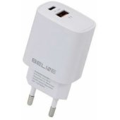 Charger 20W USB-C + USB-A white