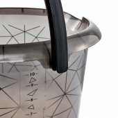 BUCKET WITH DECOR POLYGON 10L BLACK