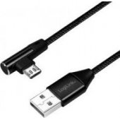 LogiLink micro USB 1.0m kampinis juodas