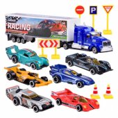 Jokomisiada Metal cars Diecast set + signs ZA4005