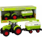 Tractor With Big Wheel Trailer Green Farm