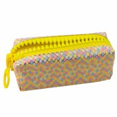 School Pencil Case Organizer Mermaid Scales Pattern Large Colorful Zip