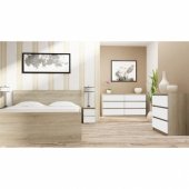 Topeshop Szafka komoda stolik nocny 2 szuflady m2 mix sonoma