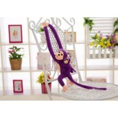 Mascot pliušinis beždžionė su mažyliu, violetinė, 90 cm