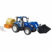 bruder BRUDER New Holland T5.120 with front loader, loading box, forks