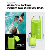 Aqua Shield vandeniui atsparus sausas krepšys 20L + 2L A630 žalias