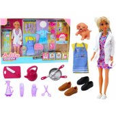 Anlily 4in1 doll Doctor Hairdresser Cook Animals Clothes Accessories