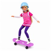 Anlily Doll with Purple Skateboard, Helmet, and Long Sweatshirt Set