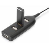 USB 2.0 šakotuvas 4 prievadų juodas