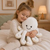 Plush Octopus Plush Toy Cuddly Toy with Elastic Tentacles White 50 cm