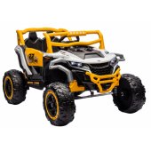M1 White and Yellow Battery-Powered Vehicle 4x4
