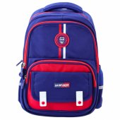 Mokyklinė kuprinė su krūtinės diržu, tamsiai mėlyna/ raudona, 20 l, 38 cm
