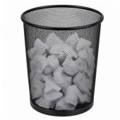 Office Waste Bin Metal Mesh Round Black 10 L