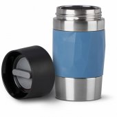 Emsa TRAVEL MUG Compact termo puodelis (mėlynas/ nerūdijantysis plienas, 0,3 litro,