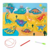 Wooden Puzzle Magnets String Interlacing Dinosaurs