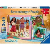 Puzzle 3x49PCS Vaiana 2