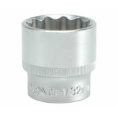12-kampė galvutė, CrV, 1/ 2" 32mm