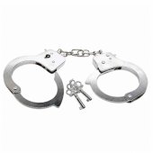 Antrankiai mažajam policininkui, metaliniai, su raktais, vaikams, sidabriniai
