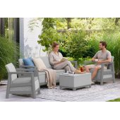 Scandi Linea 3 Seater Set Light Grey / Dark Steel Grey