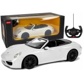 Porsche 911 Carrera S nuotoliniu būdu valdoma RC mašina Rastar, balta, 1:12