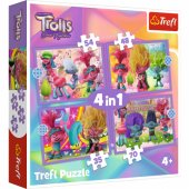 TREFL TROLLS dėlionių rinkinys 4in1 Trolls 3