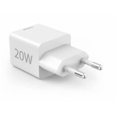 00201991 Fast Charger 1x USB-C 1x USB-A, Mini Charger, PD, 20W, White