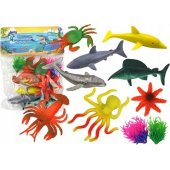 Set of Sea Animal Figurines 8 Pieces Aquatic Plants