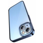 "Glitter Transparent Case + Tempered Glass iPhone 14 Plus" Blue