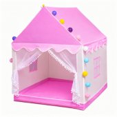 Children®s Playhouse Tent with Decorative LED Lights for the Room Pink