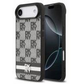 PU Leather Checkered Pattern and Stripe Case iPhone Air Black