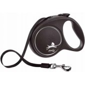 Flexi automatinis pavadėlis Black Design L, juosta 5 m, juodos spalvos