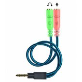 "Y-JACK 3.5mm Stereo Jack Splitter Headset Y-Adapter 1 male+2 Female"
