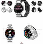 GW450-4 Silver + Black Silicone Strap