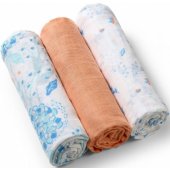 348/ 09 Muslin Diapers Orange 3pcs