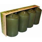 Candles Dark Green Ø5x9cm 4pcs
