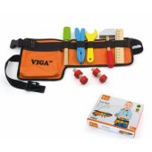 Viga įrankių diržas su mediniais įrankiais, Mažasis montuotojas Toys