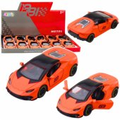 Metalinė sportinė mašinėlė su atitraukimo mechanizmu, oranžinė, 1:43
