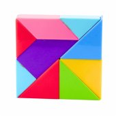 Magnetic Tangram Blocks Colorful Puzzle Stickers 9 pcs.