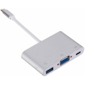 Multimedijos adapteris Type-C į VGA + USB / USB-C Baltas