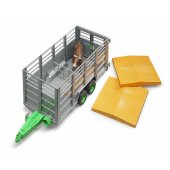 Cattle transport trailer with cow