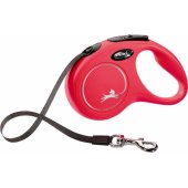 Flexi New Classic automatinis pavadėlis S, 5 m, raudonas