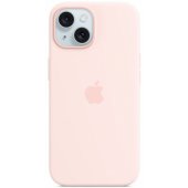 Apple „Silikoninis dėklas su MagSafe iPhone 15 (MT0U3ZM/ A)“ šviesiai rožinis