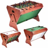 Fun 3-in-1 žaidimų stalas: oro ritulys, stalo futbolas ir biliardas
