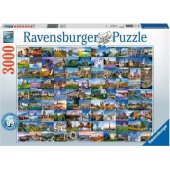 Ravensburger dėlionė, 3000 detalių, 99 Europos vaizdai, universali