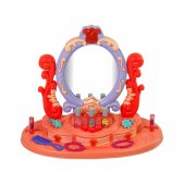 LeanToys kosmetinis staliukas su veidrodžiu, šviesa ir garsu, rožinis