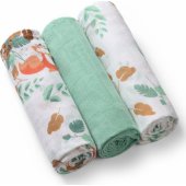 348/ 12 Muslin Diapers Green 3pcs