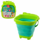 Foldable Silicone Crocodile Beach Bucket Green