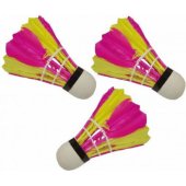 _7224324 Victoria Sport badmintono plunksninukai, 3 vnt., rožiniai-geltoni